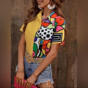 Graphic Print Button Up (Med)